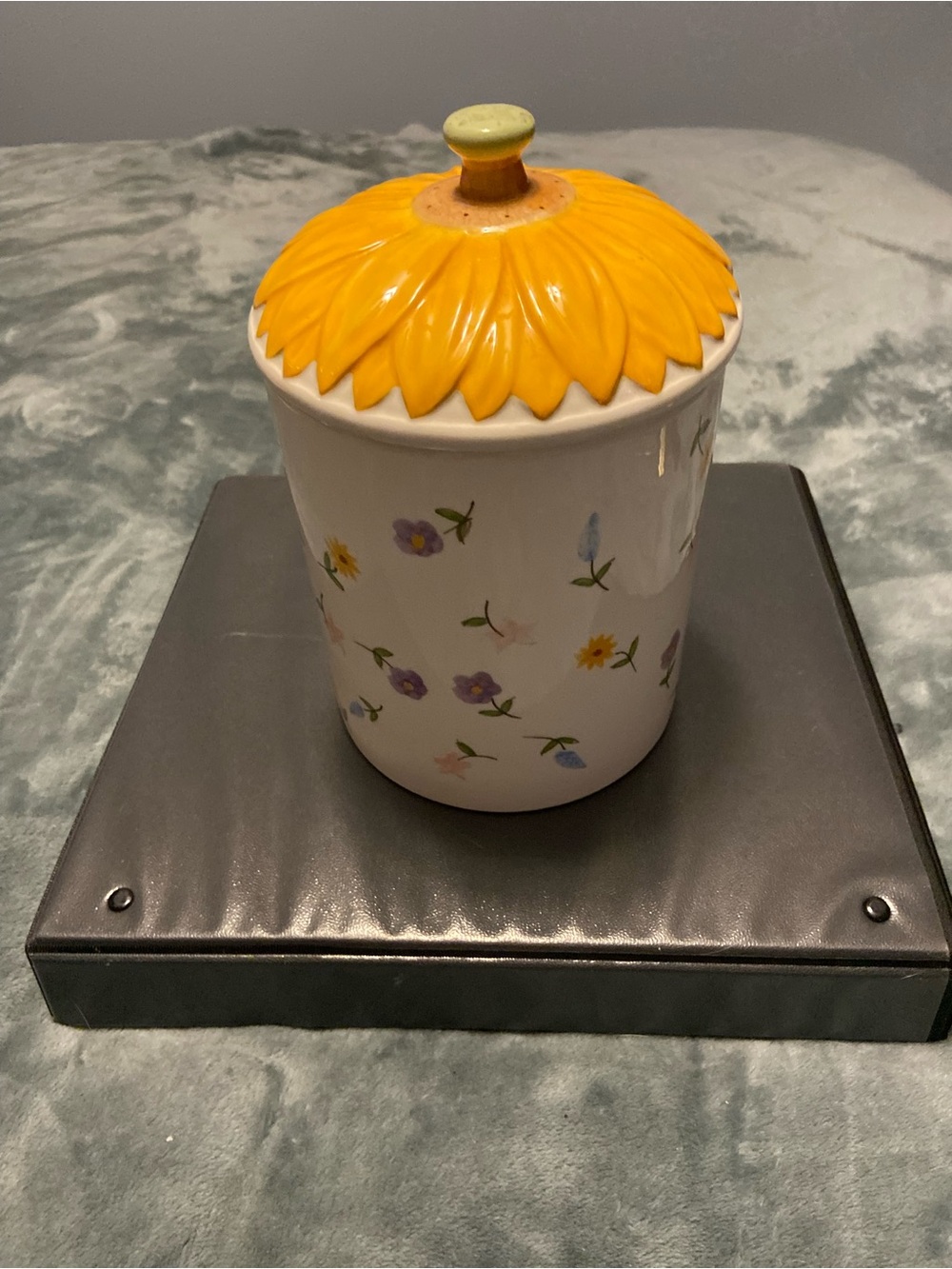 Yellow Sunflower Ceramic Canister - Floral Kitchen Storage